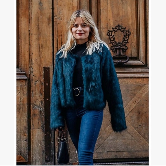 Free People Jackets & Blazers - Free People Frankie Faux Fur Coat Moss Green Women's Size S